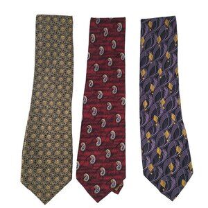 Robert Talbots 3 Piece Tie  Classic Floral/Paisley Purple/Brown/Maroon Men's